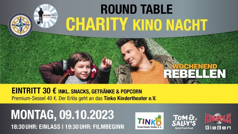 Großes Round Table Chartity Kino für das Tinko Kindertheater